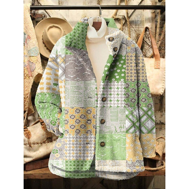 Jutta | Kuschelige Jacke mit Blütenmuster