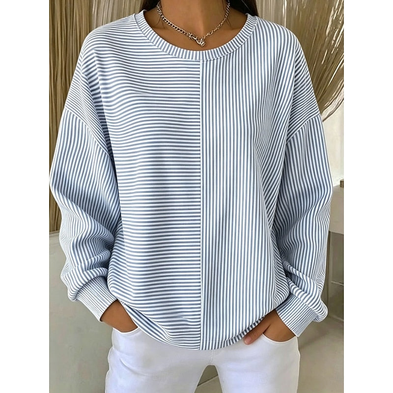 Edith | Gestreiftes Rundhals-Sweatshirt
