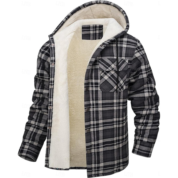 Jörg | Gefütterte Hemdjacke mit Kapuze