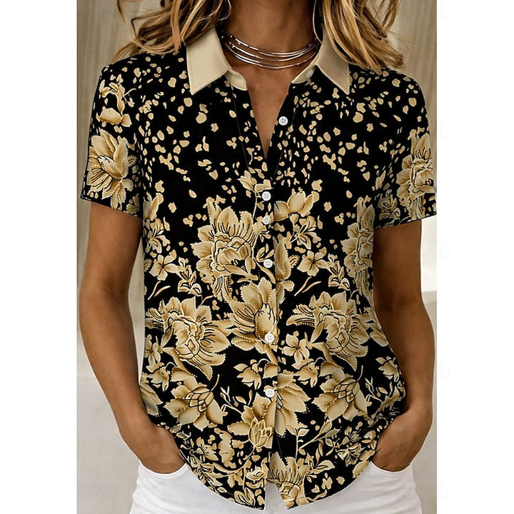 Erna | Florale Sommerbluse mit Kragen