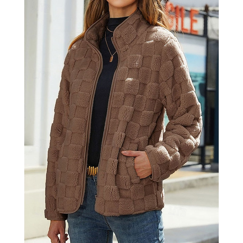 Ute | Kuschelige Stehkragen-Jacke