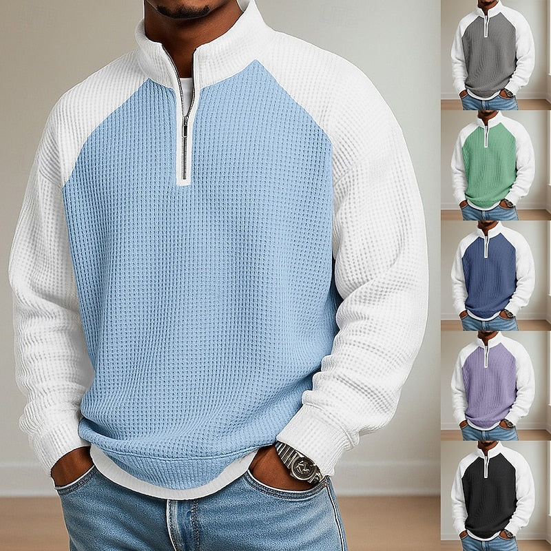 Benno | Sportlich-eleganter Troyer-Poloshirt mit Stehkragen