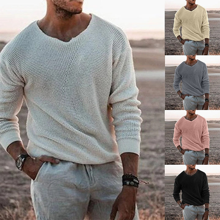 Sven | Feiner Strickpullover mit V-Ausschnitt