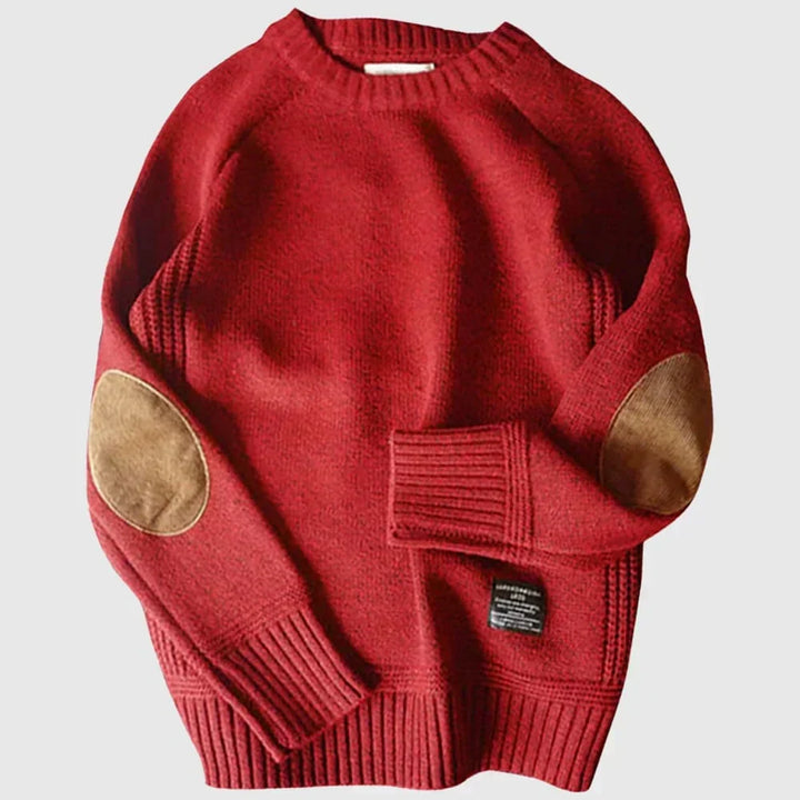 Friedhelm | Klassischer Strickpullover mit Ellbogenpatches