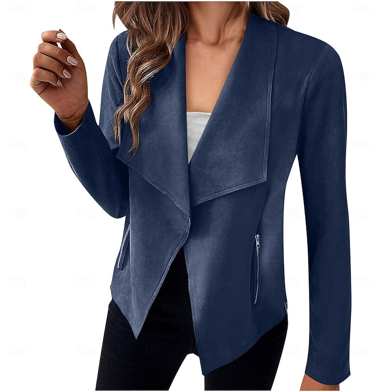 Anke | Elegante Kurzjacke mit Wasserfallkragen