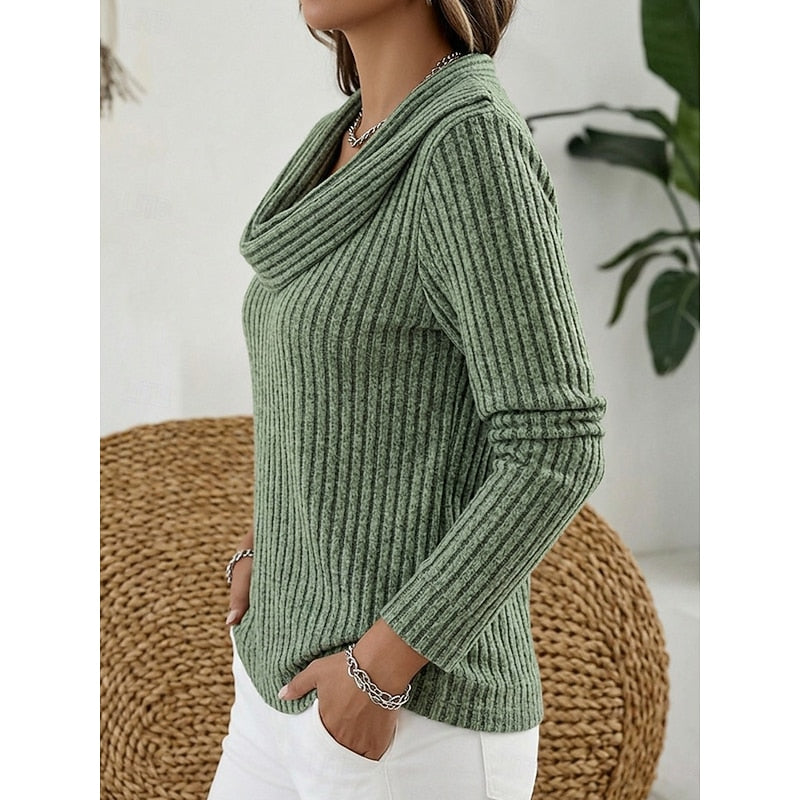 Antonia | Weicher Wasserfall-Pullover mit Rippstruktur