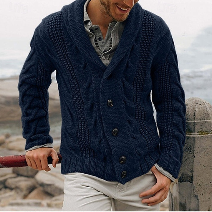 Erhard | Grobstrick-Cardigan mit Schalkragen