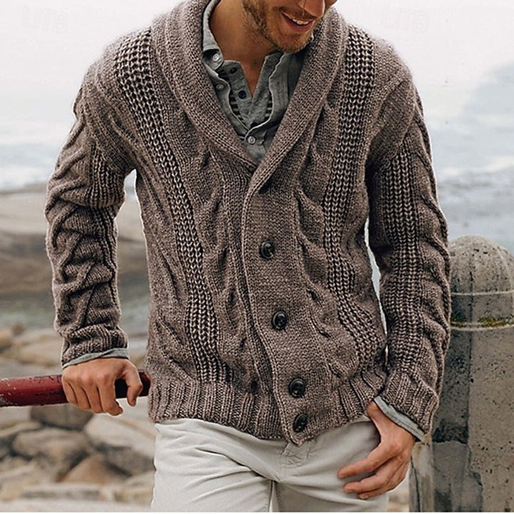 Erhard | Grobstrick-Cardigan mit Schalkragen