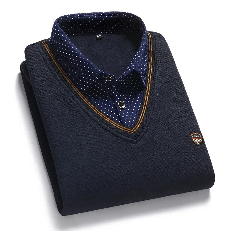 Wolfgang | Eleganter Pullover mit Hemdkragen