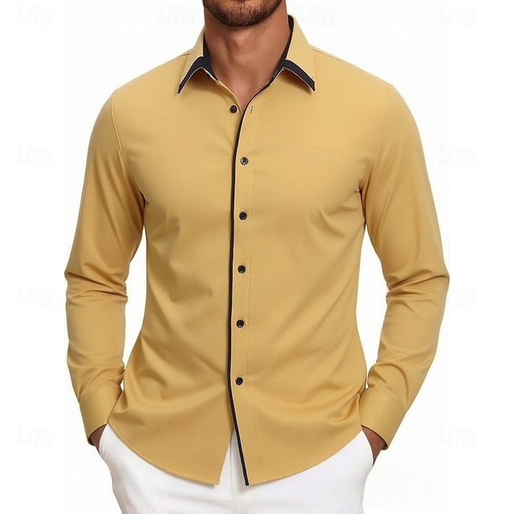 Norbert | Elegantes Langarmhemd mit Kontrastkante