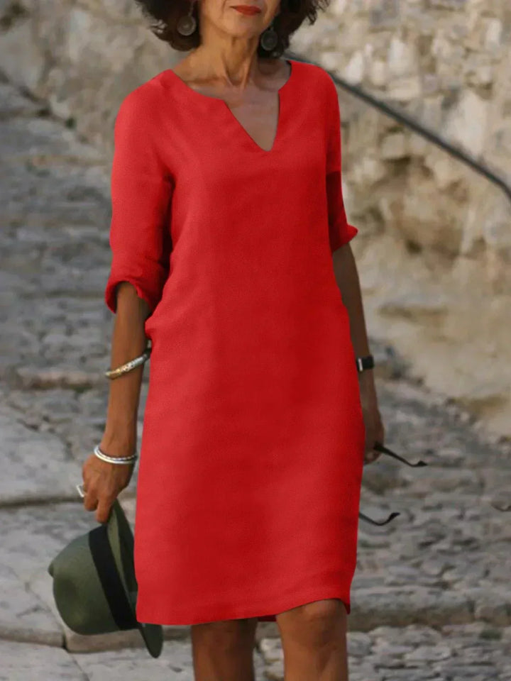 Ingrid | Elegantes Kleid mit V-Ausschnitt