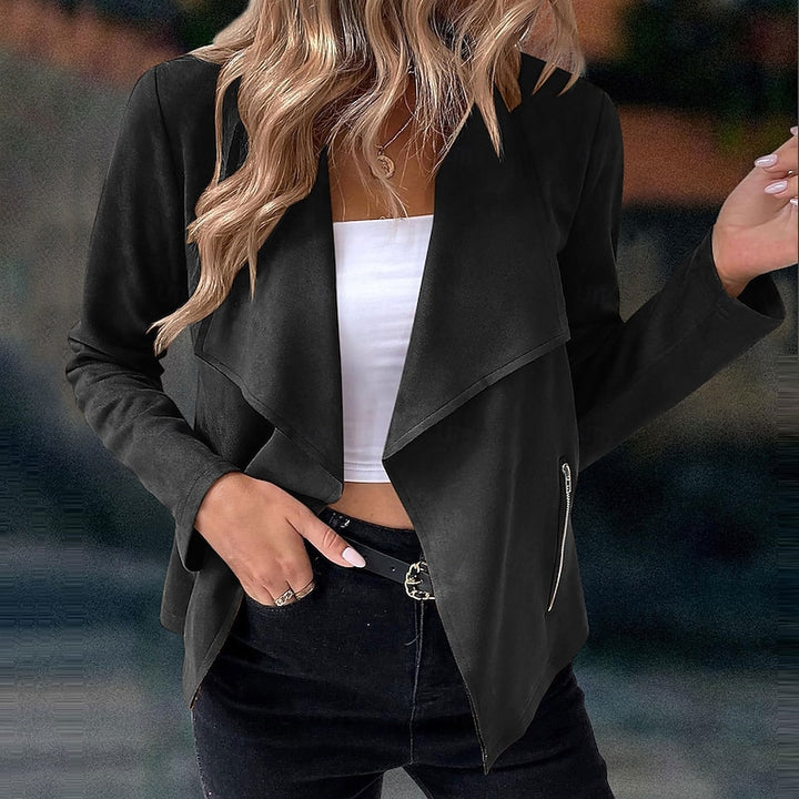 Anke | Elegante Kurzjacke mit Wasserfallkragen