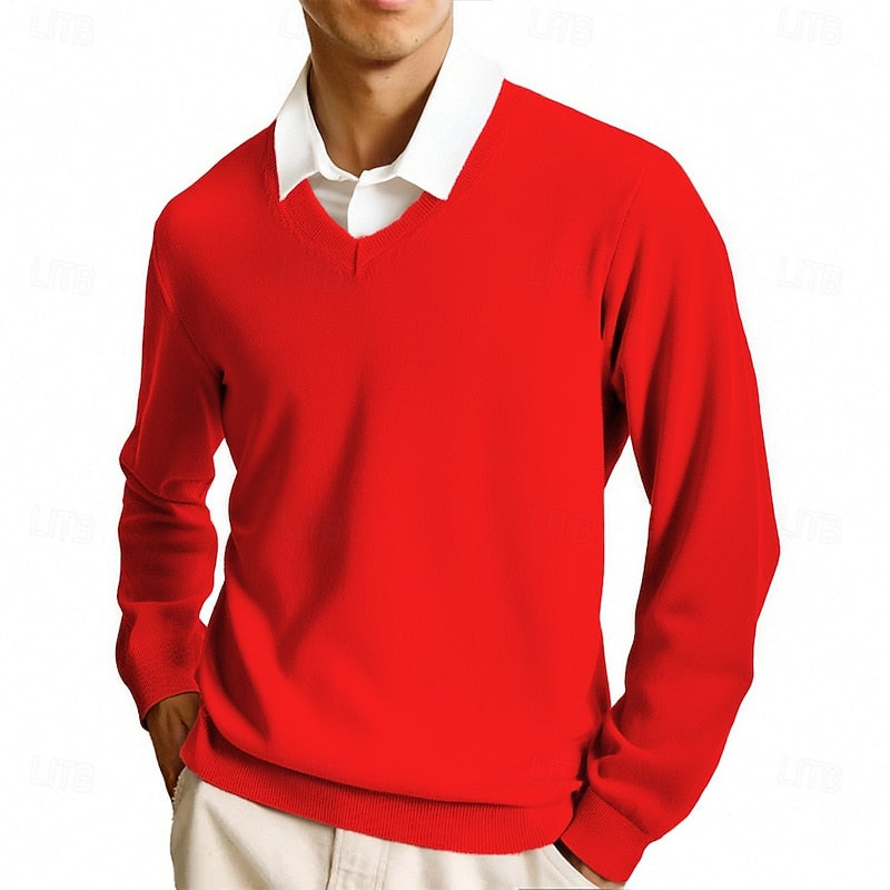 Dietmar | Klassischer Pullover mit V-Ausschnitt