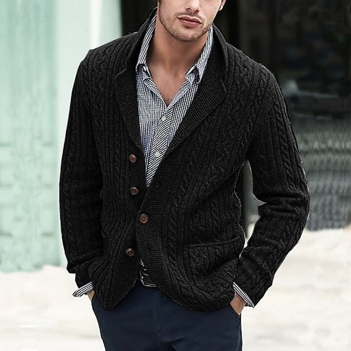 Rüdiger | Klassische Strickjacke mit Reverskragen