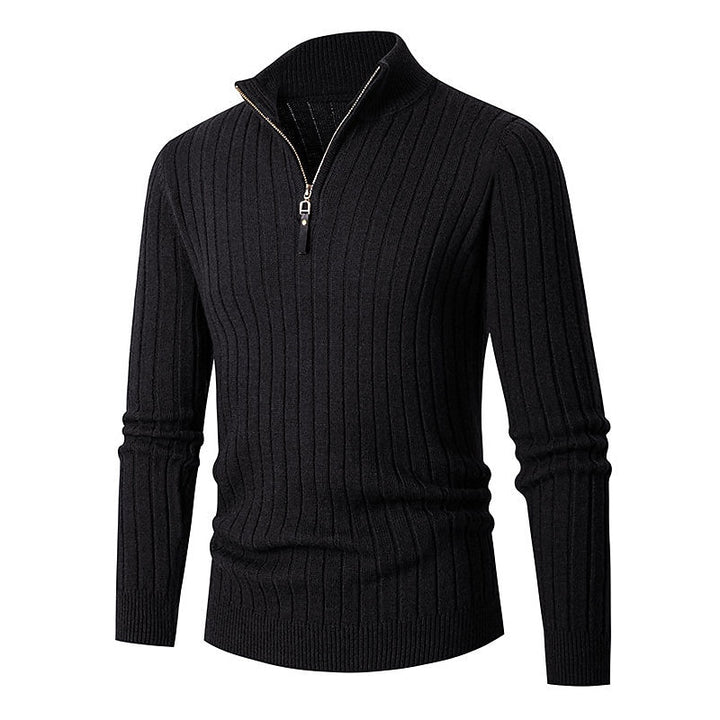 Reinhart | Gerippter Troyer-Pullover mit Reißverschluss
