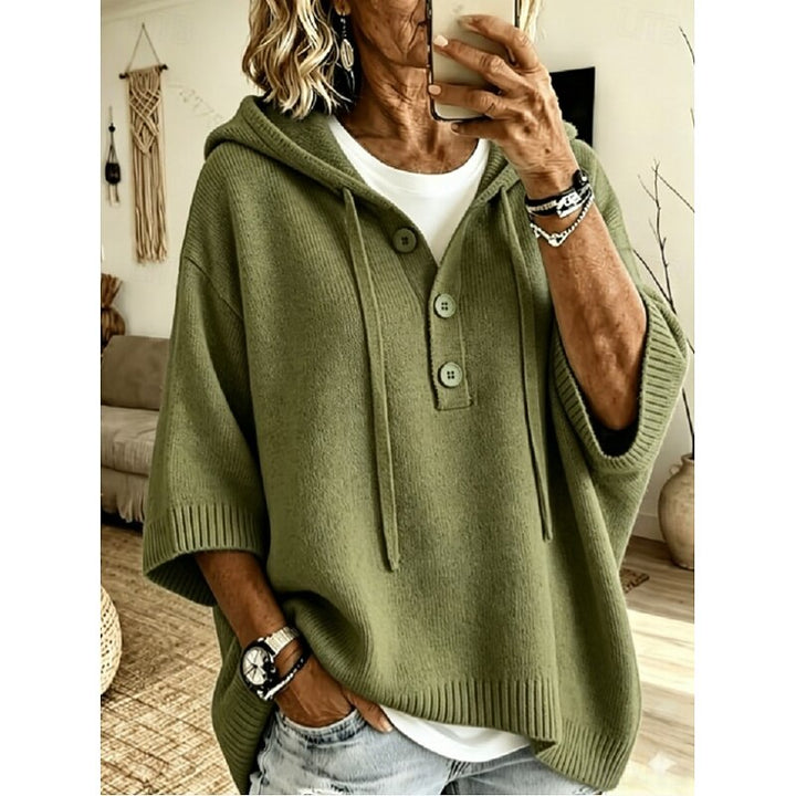 Miriam | Lässiger Kapuzenpullover mit Knopfleiste