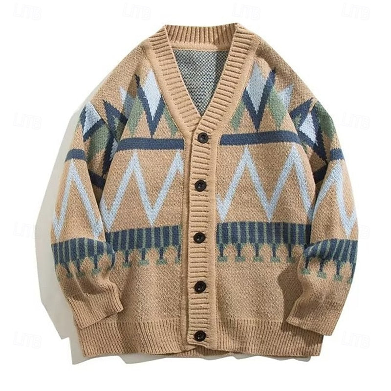 Jonathan | Weihnachtlicher Cardigan mit Zickzackmuster