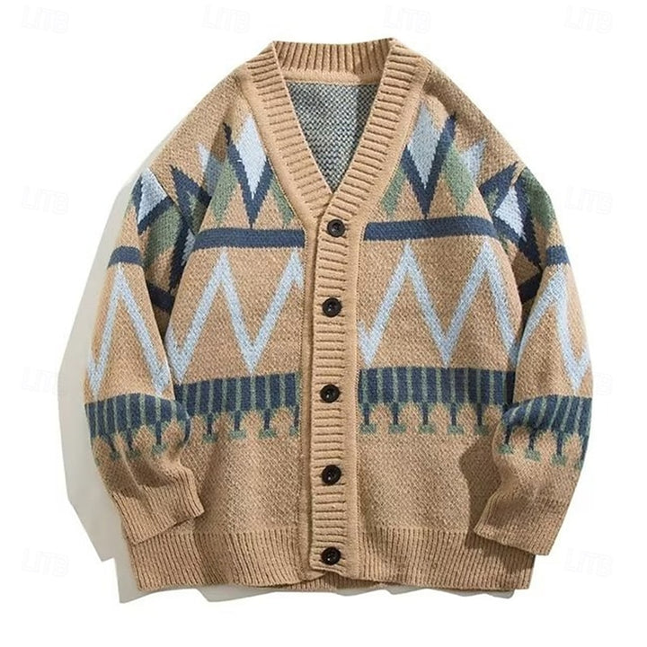 Jonathan | Weihnachtlicher Cardigan mit Zickzackmuster
