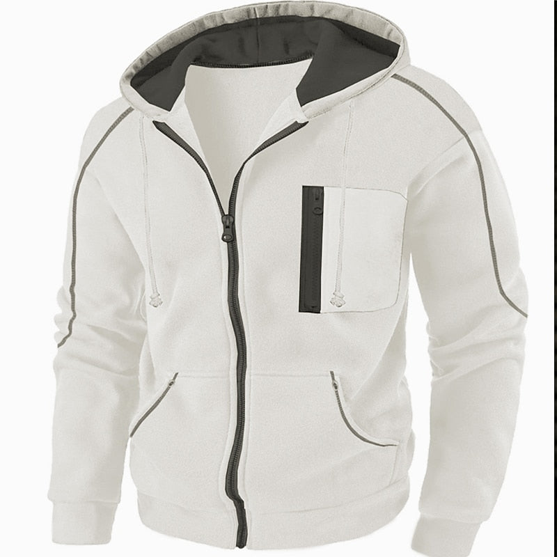 Arne | Sportliche Kapuzenjacke mit Zweifarben-Akzent