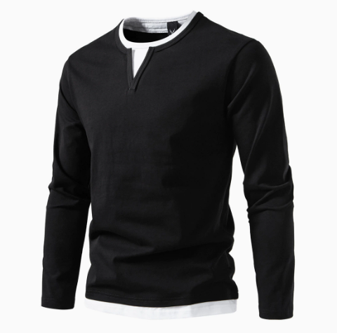 Dieter | Klassisches Langarm-Shirt mit Kerbkragen