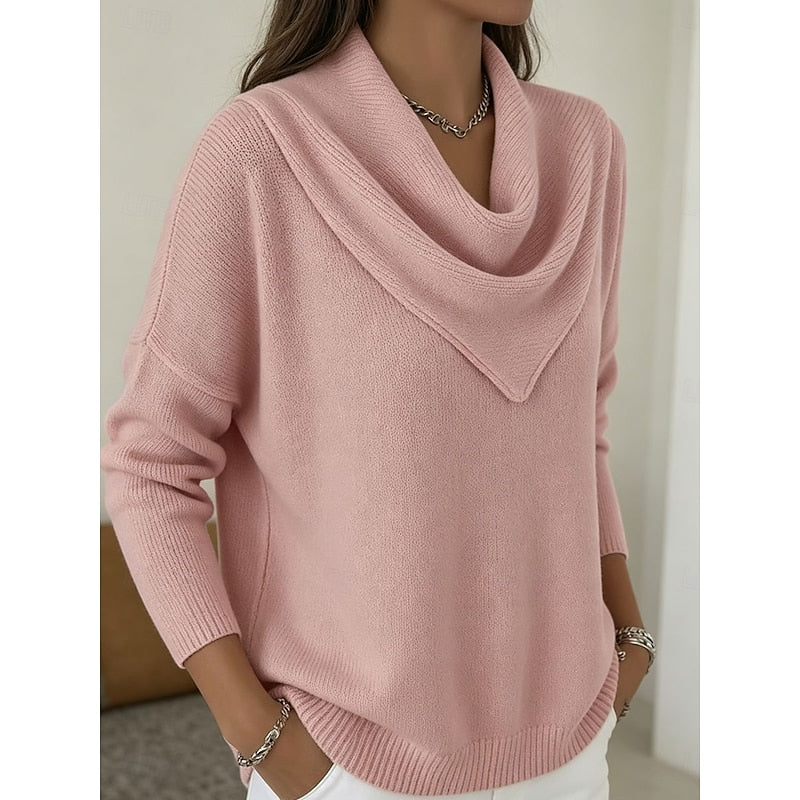 Katja | Weicher Pullover mit Wasserfallkragen