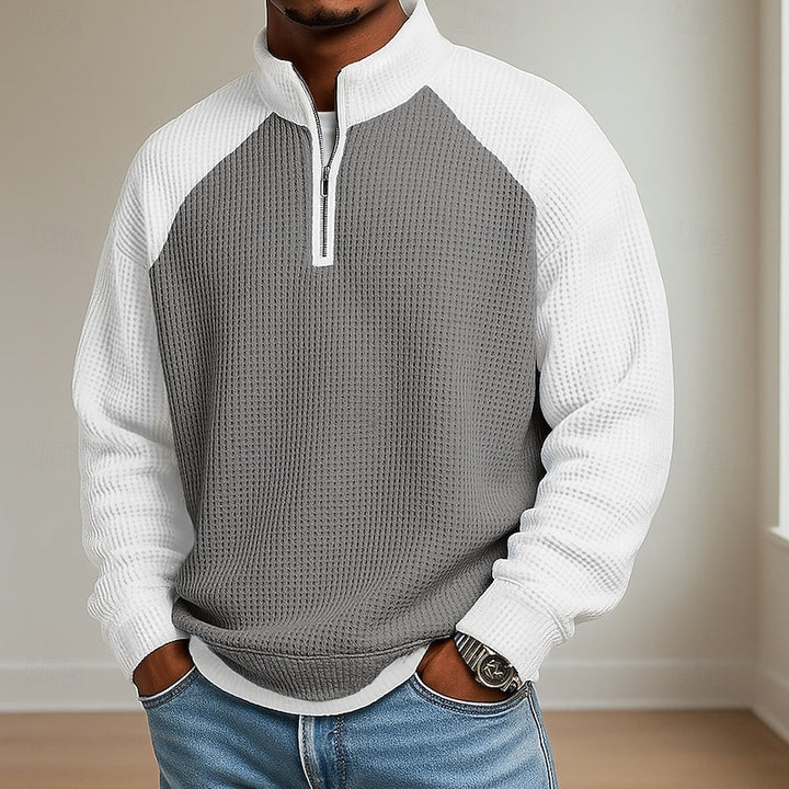 Benno | Sportlich-eleganter Troyer-Poloshirt mit Stehkragen