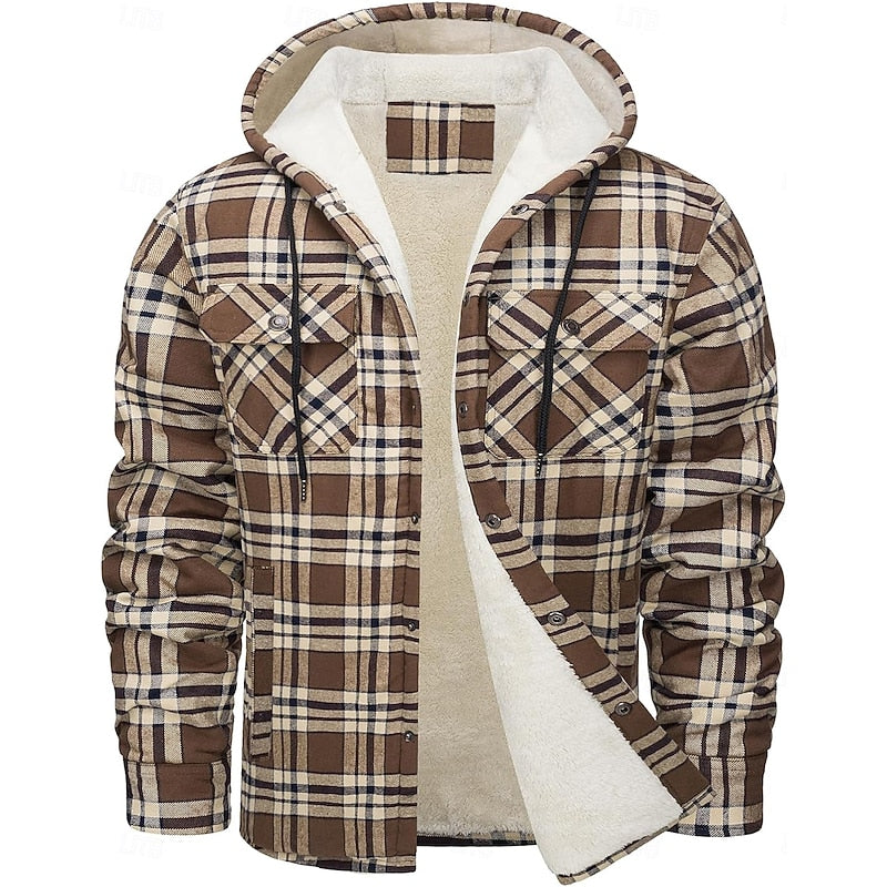Jörg | Gefütterte Hemdjacke mit Kapuze