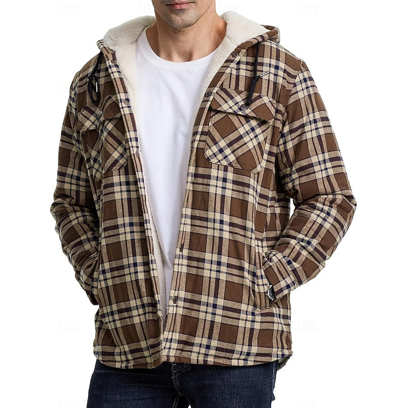Jörg | Gefütterte Hemdjacke mit Kapuze