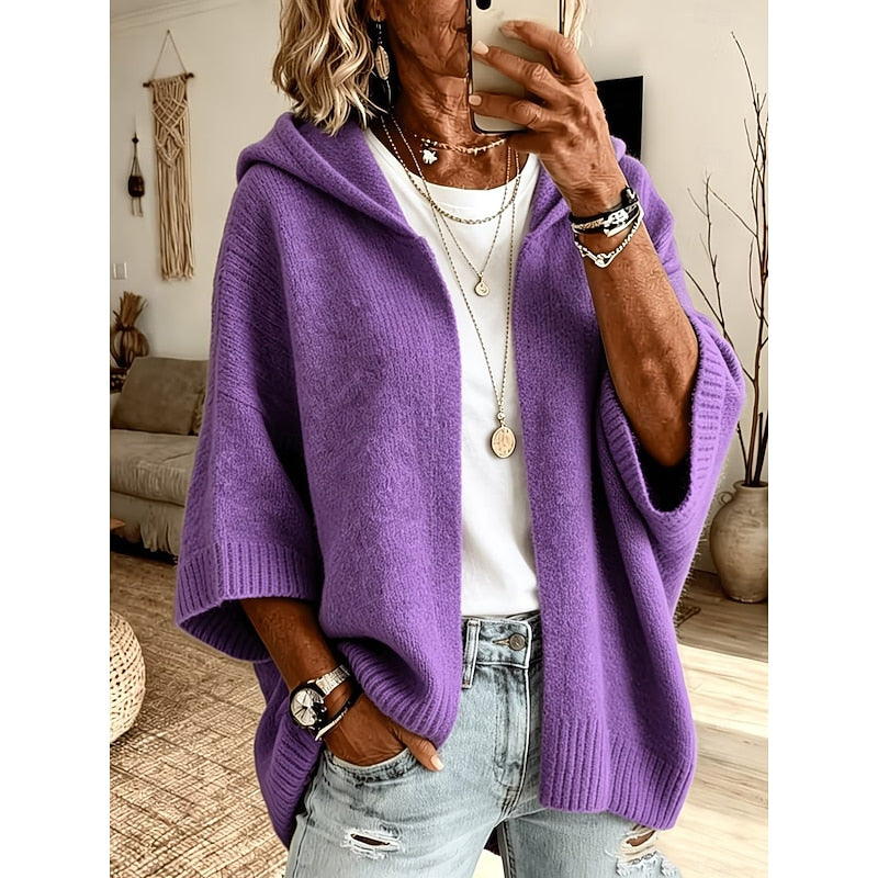 Merle | Kuschelige Kapuzen-Strickjacke