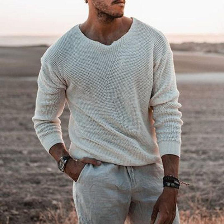 Sven | Feiner Strickpullover mit V-Ausschnitt