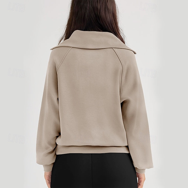 Almut | Lässiges Troyer-Sweatshirt mit Reißverschluss