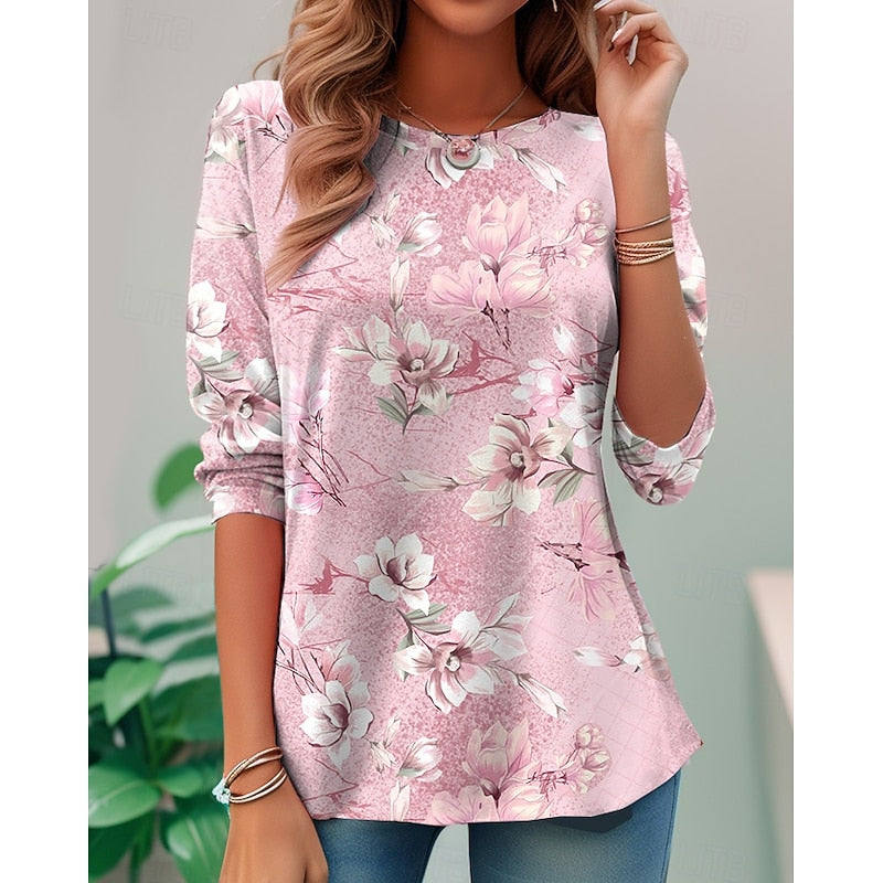 Marlis | Blumiges Langarm-Shirt
