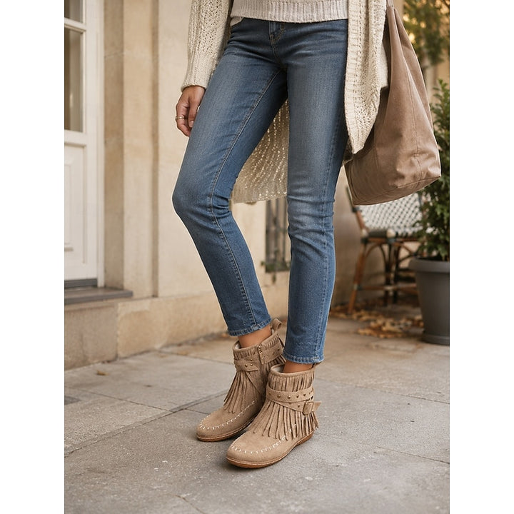 Wiebke | Fransen-Stiefelette mit Schnalle