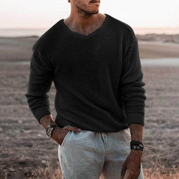 Sven | Feiner Strickpullover mit V-Ausschnitt