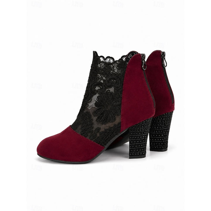 Irmtraud | Festliche Stiefeletten mit Blockabsatz