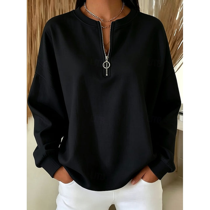 Cornelia | Legeres Sweatshirt mit Reißverschluss