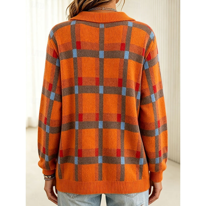 Sigrid | Karierter Cardigan mit Hemdkragen