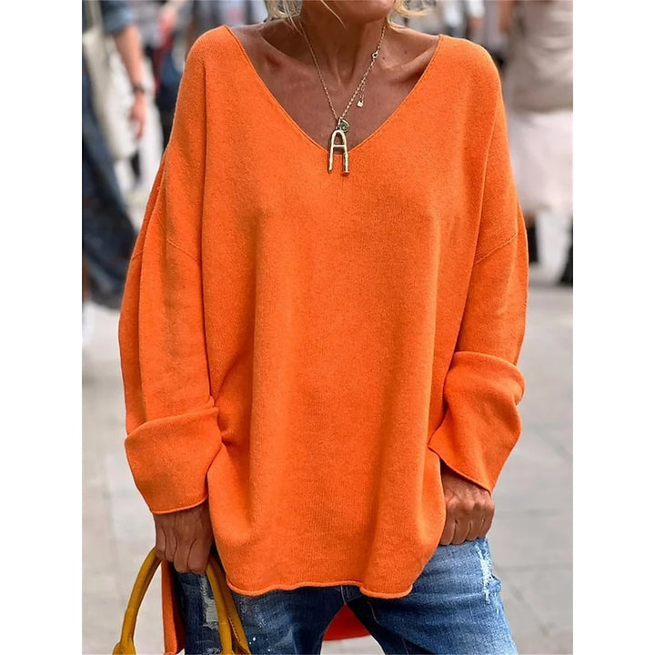 Traute | Lässiger Oversize-Pullover mit V-Ausschnitt