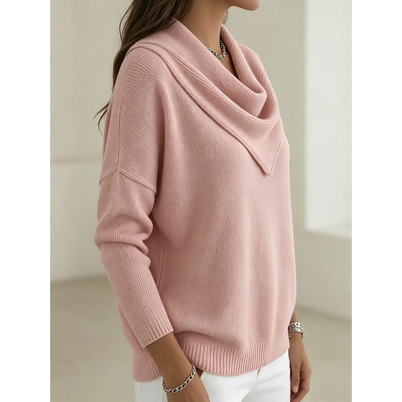 Katja | Weicher Pullover mit Wasserfallkragen