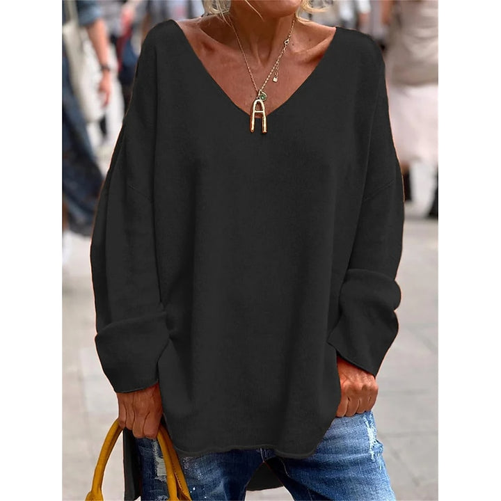 Traute | Lässiger Oversize-Pullover mit V-Ausschnitt