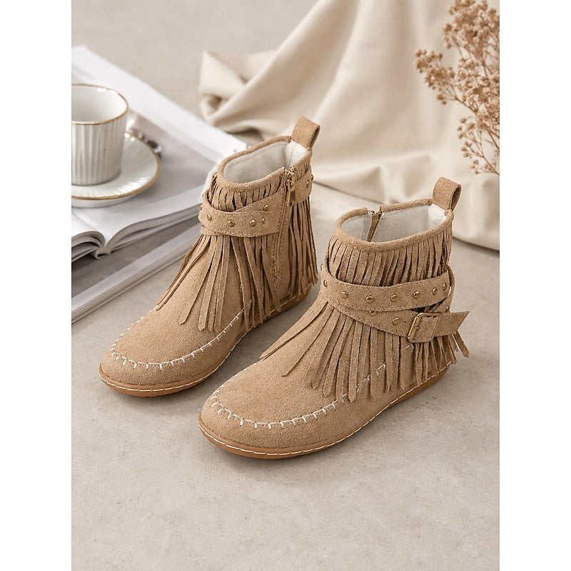 Wiebke | Fransen-Stiefelette mit Schnalle