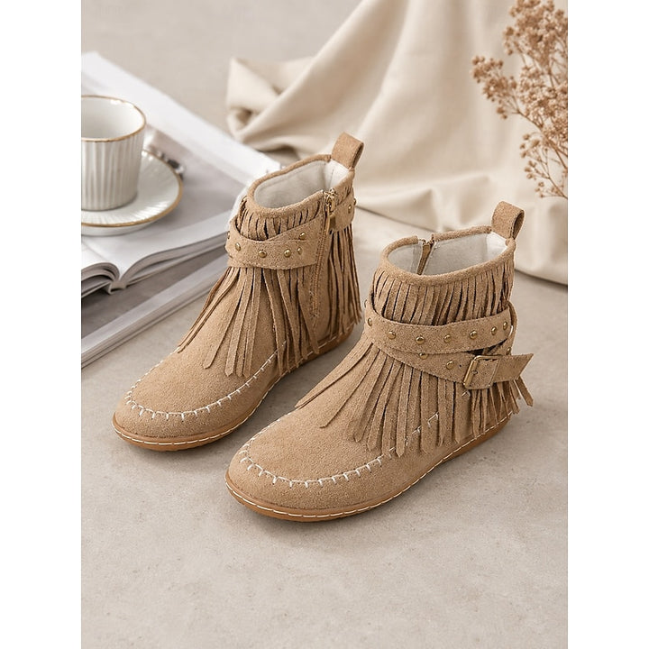 Wiebke | Fransen-Stiefelette mit Schnalle