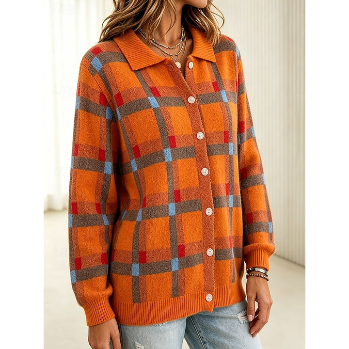 Sigrid | Karierter Cardigan mit Hemdkragen