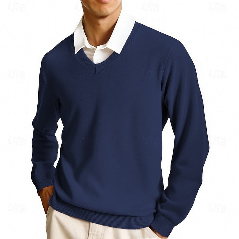 Dietmar | Klassischer Pullover mit V-Ausschnitt