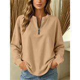 Theresa | Eleganter Pullover mit kurzem Reißverschluss