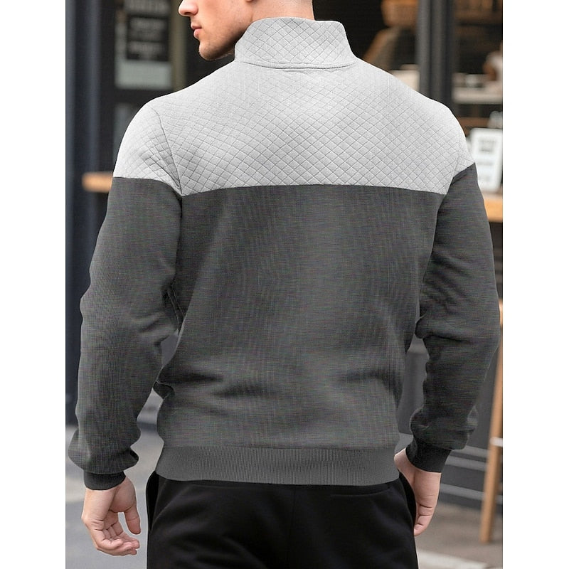 Theo | Zweifarbiges Sweatshirt mit Stehkragen