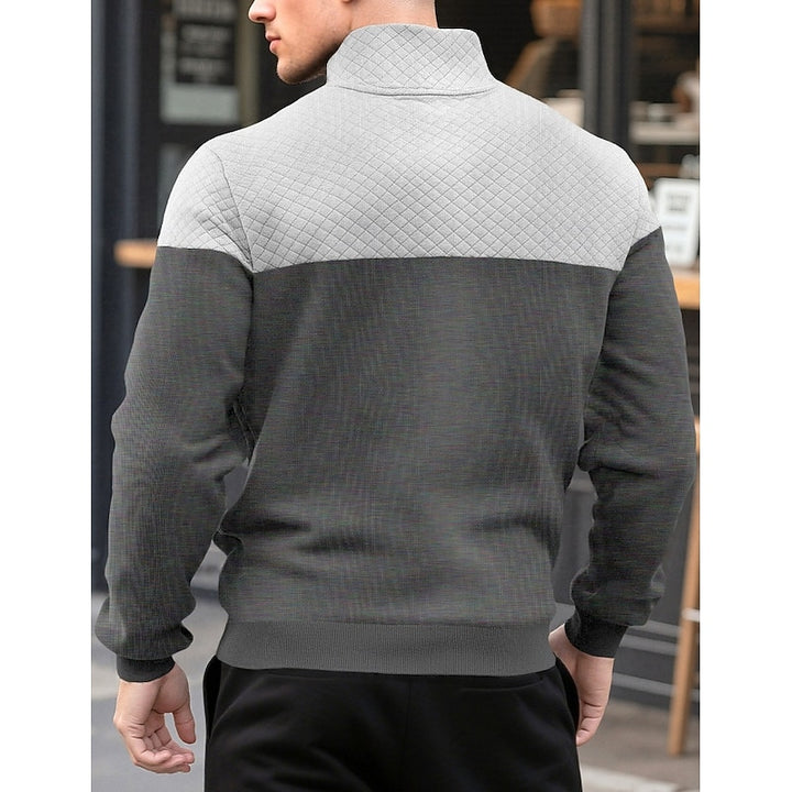 Theo | Zweifarbiges Sweatshirt mit Stehkragen