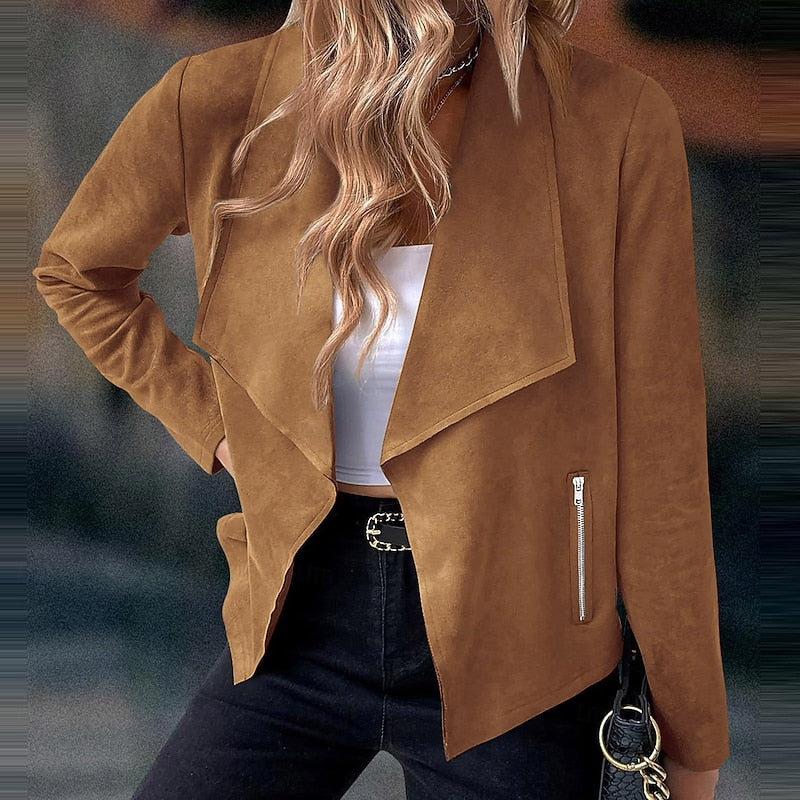Anke | Elegante Kurzjacke mit Wasserfallkragen