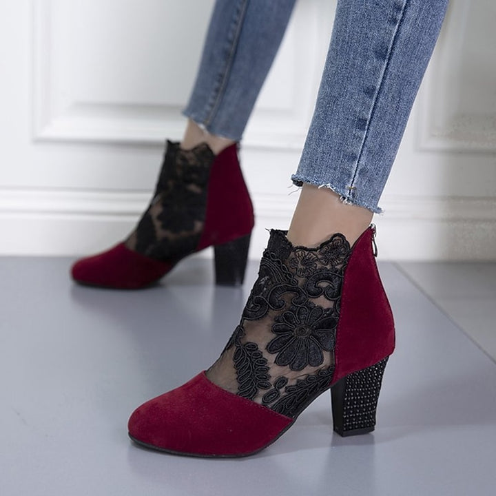 Irmtraud | Festliche Stiefeletten mit Blockabsatz