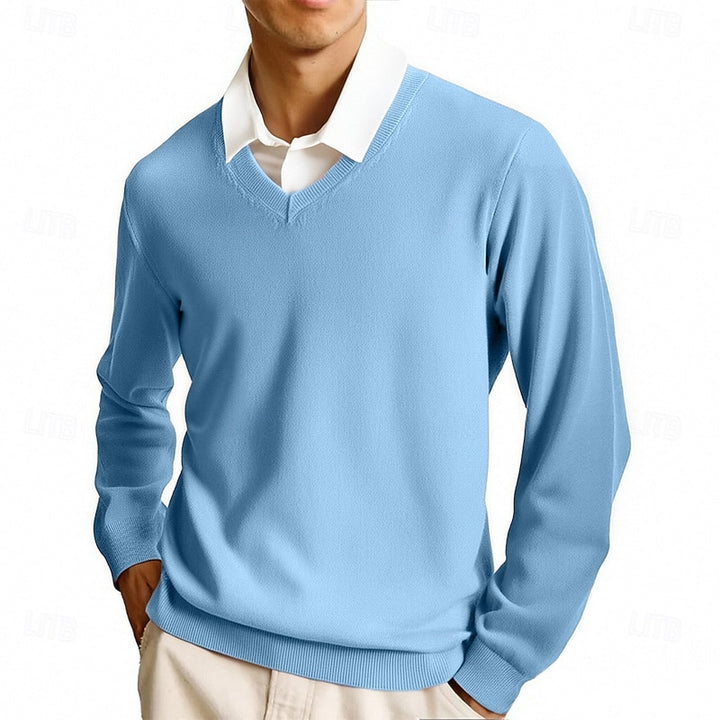 Dietmar | Klassischer Pullover mit V-Ausschnitt